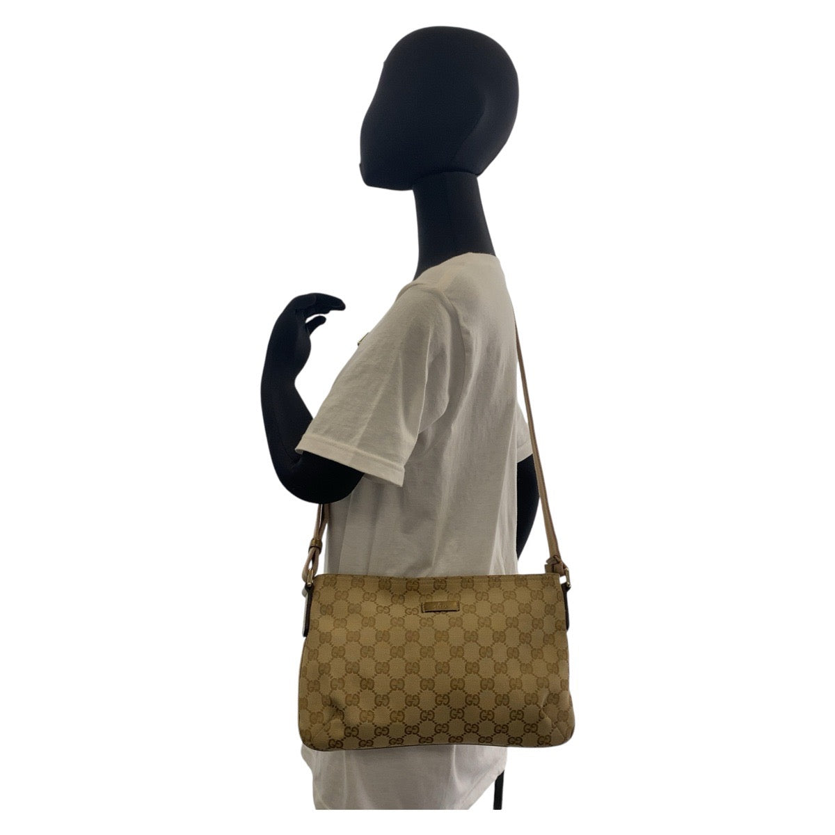 GUCCI Shoulder Bag 410766 GG canvas Beige Pink Gold Metal Shoulder Bag Messenger bag Sherry line Women