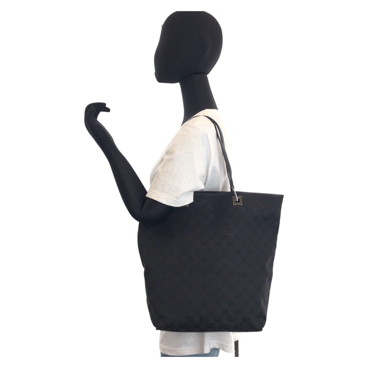 GUCCI Tote Bag 31243 GG canvas, leather Black black Tote Bag Shoulder Bag Women