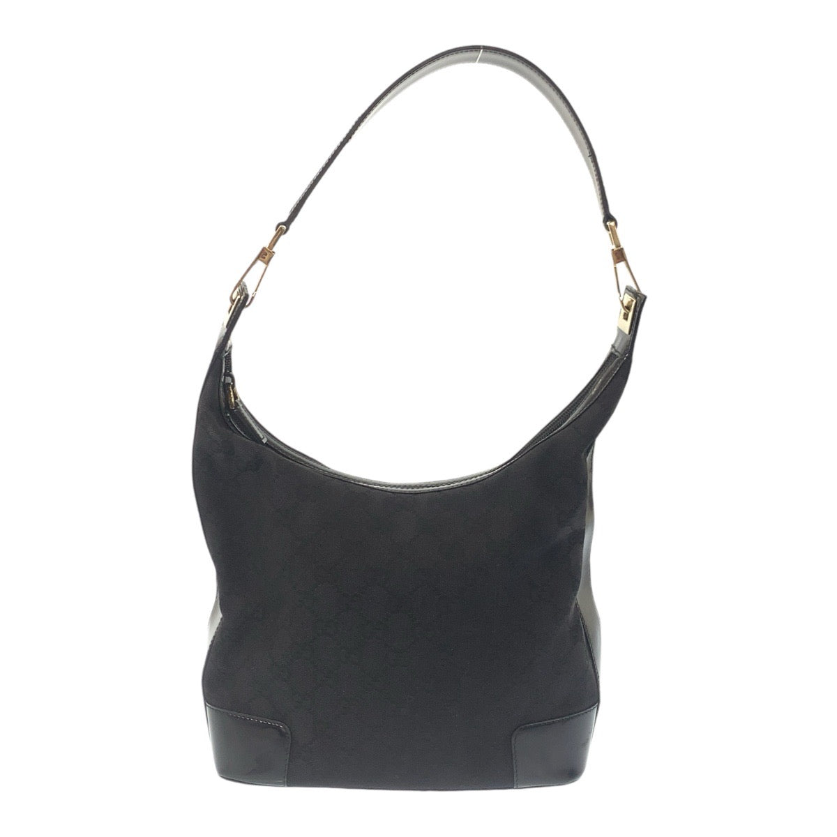 GUCCI Shoulder Bag GG canvas Black GoldMetal Shoulder Bag Hobo Women