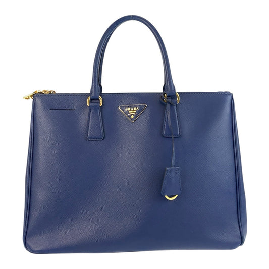 PRADA Handbag BN1786 leather Blue GoldMetal Handbag Tote Bag Safiano Galleria TriangleWith logo Women