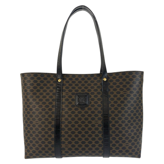 CELINE Tote Bag MC99/1 PVC Brown Black Gold Metal Tote Bag Shoulder Bag Macadam Women