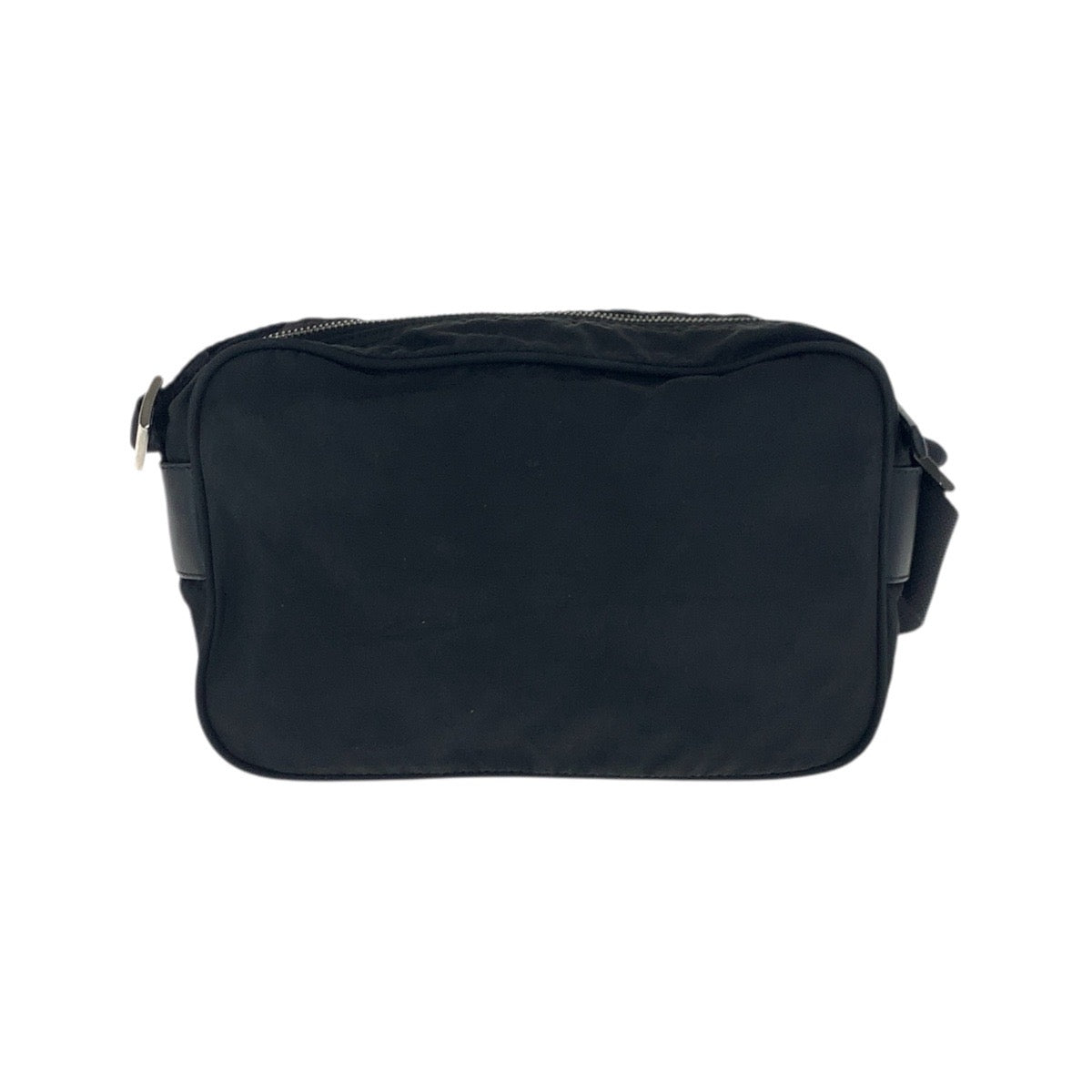 PRADA Shoulder Bag Nylon Black SilverMetal Test Triangle With logo