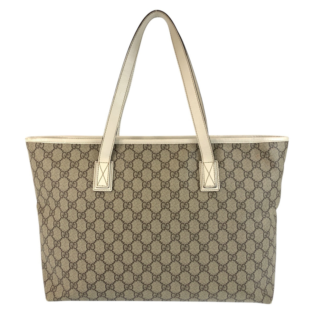 GUCCI Tote Bag 211137 GG Supreme canvas, leather Beige Ivory Tote Bag Shoulder Bag Women