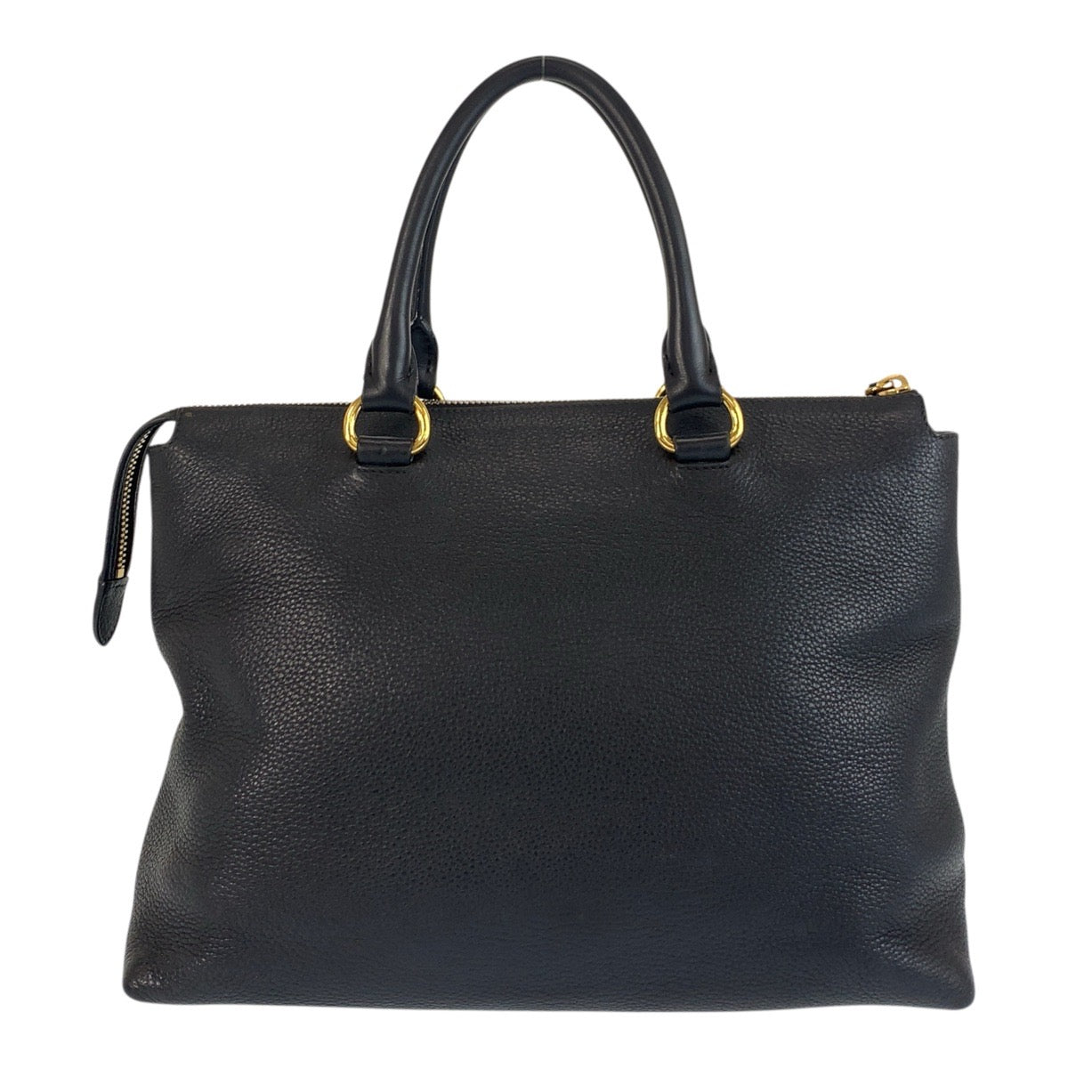 PRADA Handbag leather Black GoldMetal Handbag Tote Bag Vitterodino Women