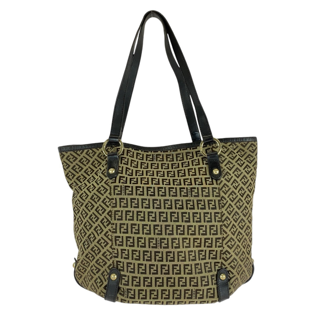 Fendi Zucchino Canvas Leather 2way Bag