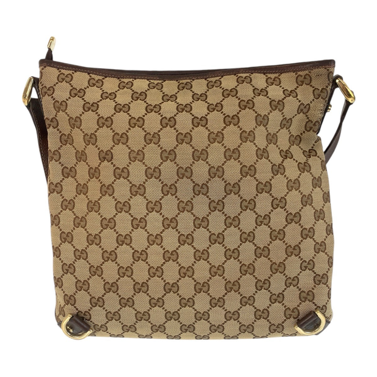 GUCCI Shoulder Bag 131326 GG canvas, leather Beige Brown Gold Metal Shoulder Bag pochette Abbey Women