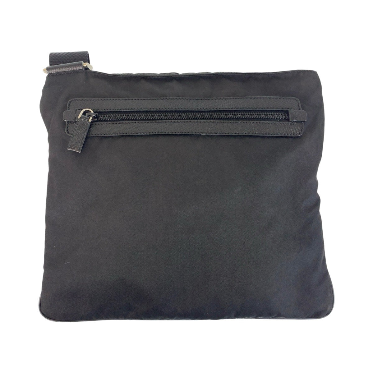 PRADA Shoulder Bag Nylon Black SilverMetal Shoulder Bag Messenger bag Testo Saffiano leather Triangle With logo mens