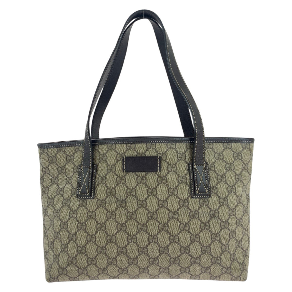 GUCCI Tote Bag 211138 GG Supreme canvas, leather Brown Silver Metal Tote Bag handbag Women