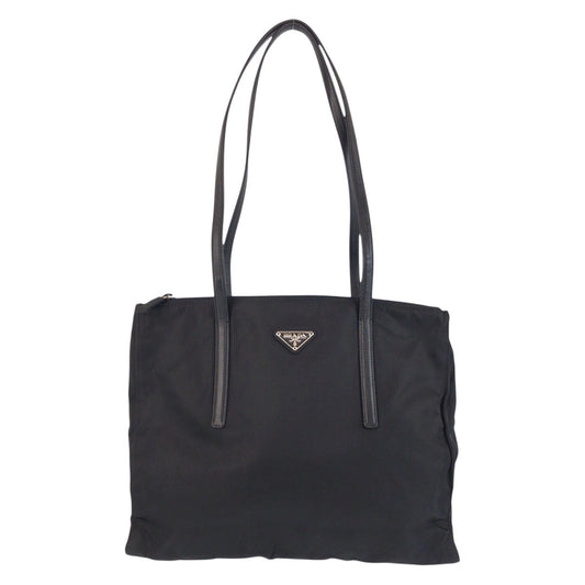 PRADA Shoulder Bag Nylon Black SilverMetal Shoulder Bag Tote Bag Test Triangle With logo Women