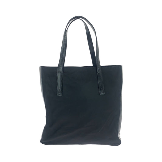 PRADA Tote Bag Nylon, Patent Leather Black SilverMetal Tote Bag Shoulder Bag Test logo Women