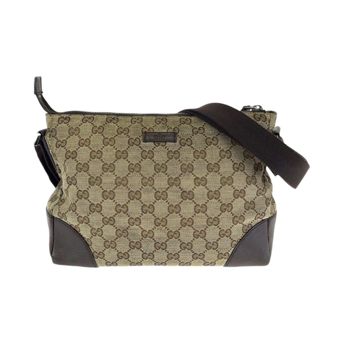 GUCCI Shoulder Bag 114273 GG canvas Brown Beige SilverMetal Shoulder Bag Messenger bag Women