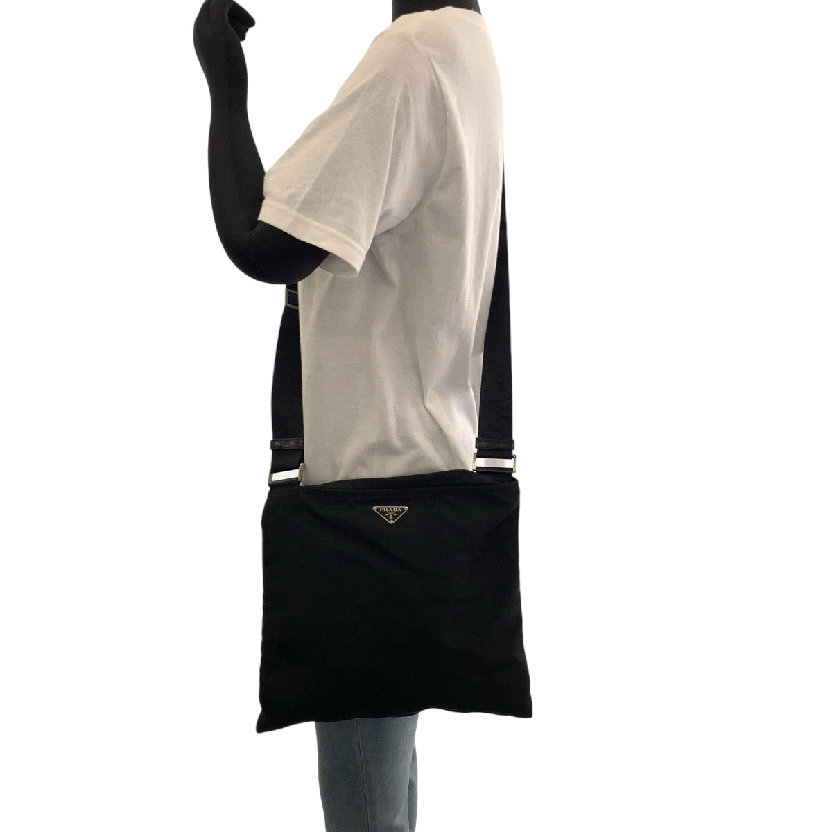 PRADA Shoulder Bag Nylon black Shoulder Bag pochette Test Triangle With logo Women - Style 3
