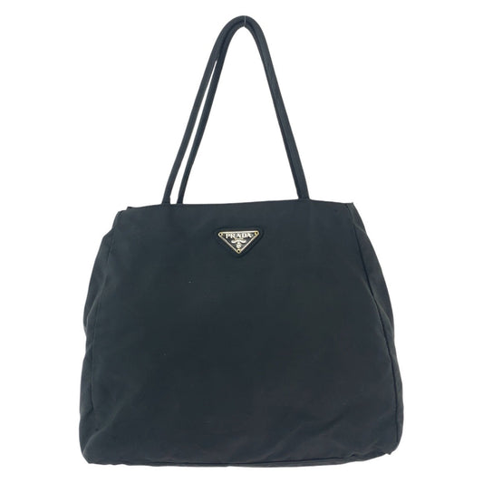 PRADA Tote Bag 54 Nylon Black SilverMetal Tote Bag Shoulder Bag Test Triangle With logo Women