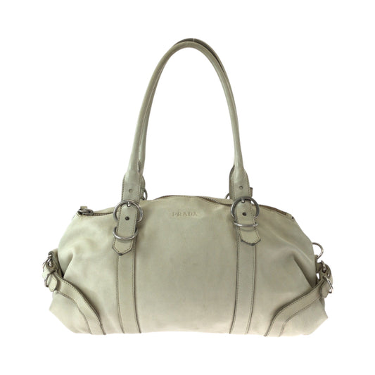 PRADA Handbag leather white Handbag Shoulder Bag Women