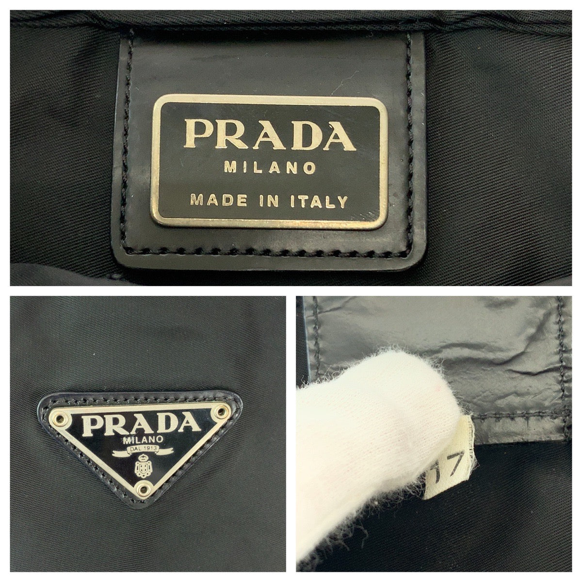PRADA Shoulder Bag Nylon Black SilverMetal Shoulder Bag Messenger bag Test Triangle With logo Women - Style 3