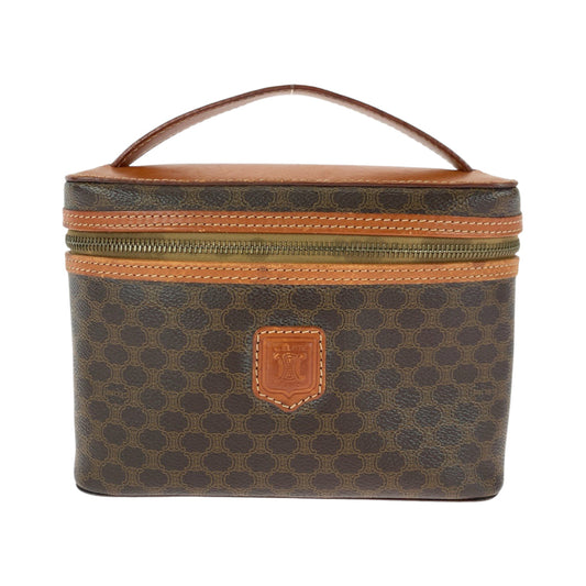 CELINE Handbag M95 PVC Brown Gold Metal Handbag vanity bag Macadam Pattern Women