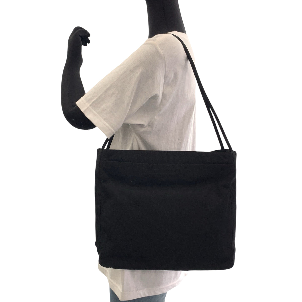 PRADA Tote Bag Nylon Black Silver Metal Tote Bag Shoulder Bag Test Triangle With logo Women - Style 3