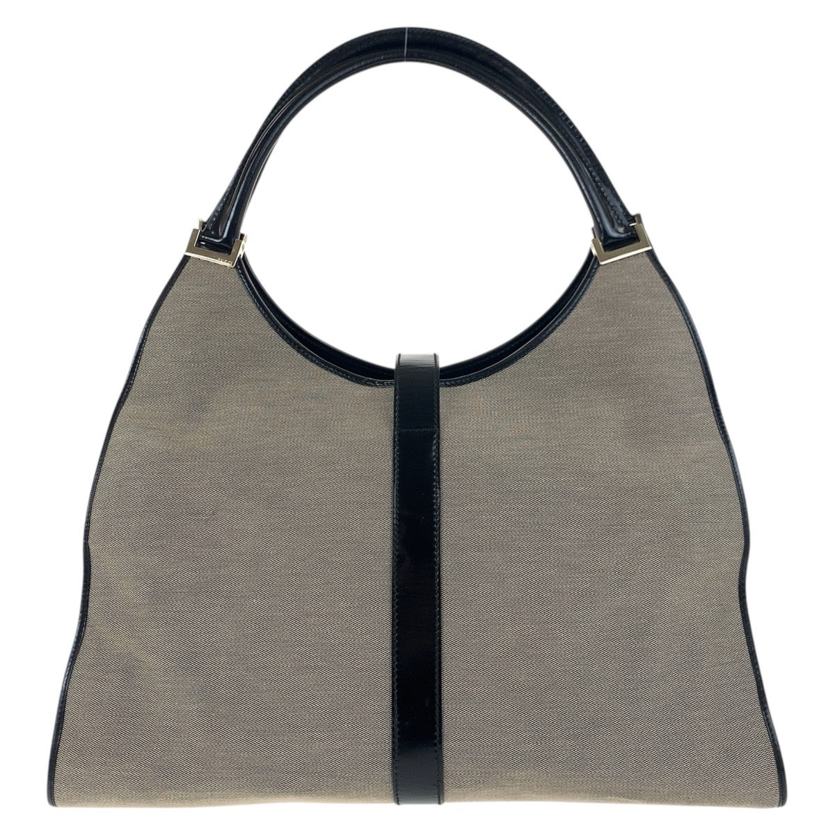 GUCCI Shoulder Bag 019 0345 Canvas, Leather Gray Beige Black Gold Metal Shoulder Bag Unisex Jackie Women