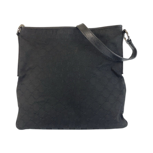 GUCCI Shoulder Bag 113013 GG canvas, leather black Messenger bag for men and women Women(Unisex)