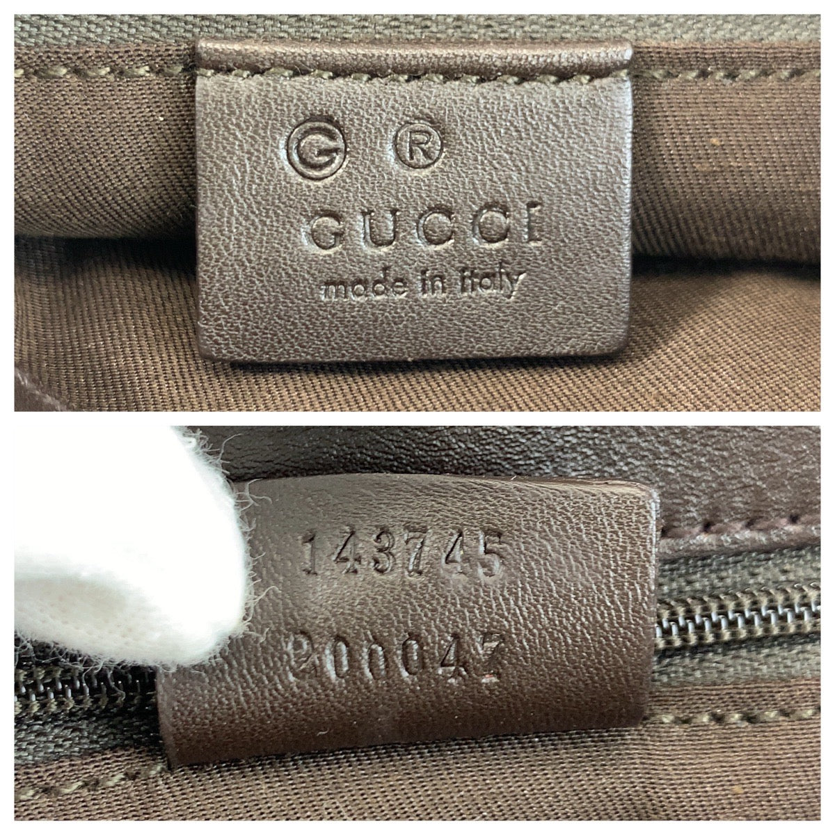 GUCCI Shoulder Bag 143745 GG canvas Brown Silver Metal