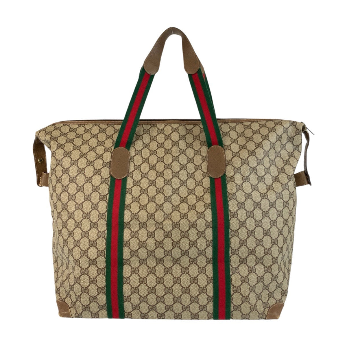 GUCCI Tote Bag 89 19 012 GG Supreme canvas, leather Brown beige Tote Bag Shoulder Bag Sherry Line Old Gucci Women