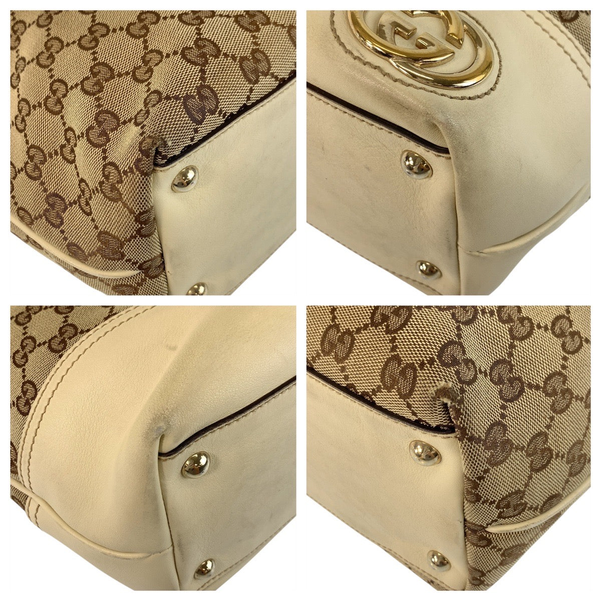 GUCCI Tote Bag 169945 GG canvas, leather beige Abby Newbritt Women