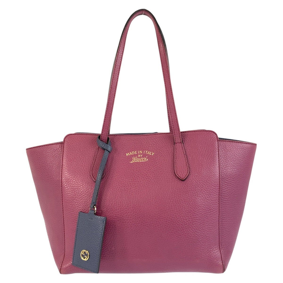 GUCCI Tote Bag 354408 leather Pink Blue Gold Metal Swing