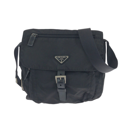PRADA Shoulder Bag Nylon black Shoulder Bag pochette Test Triangle With logo mens