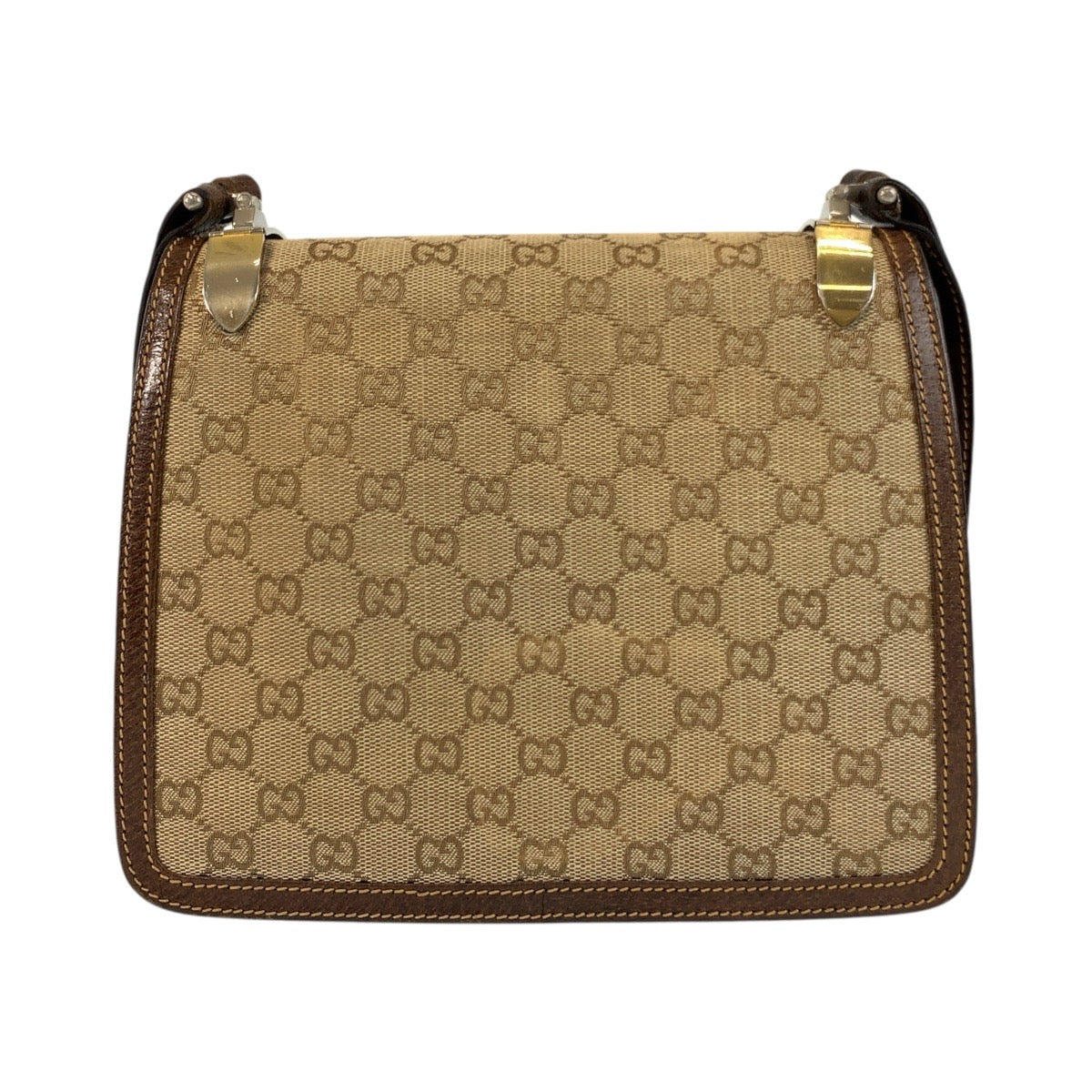 GUCCI Shoulder Bag GG canvas, leather Beige brown Old Gucci Women
