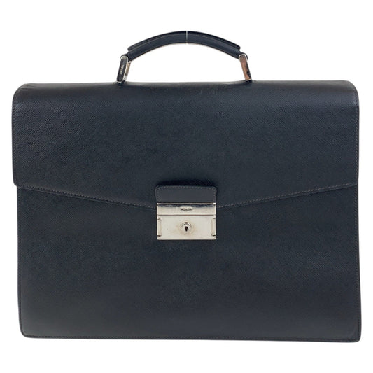PRADA Business bag leather black Business bag briefcase Safiano mens