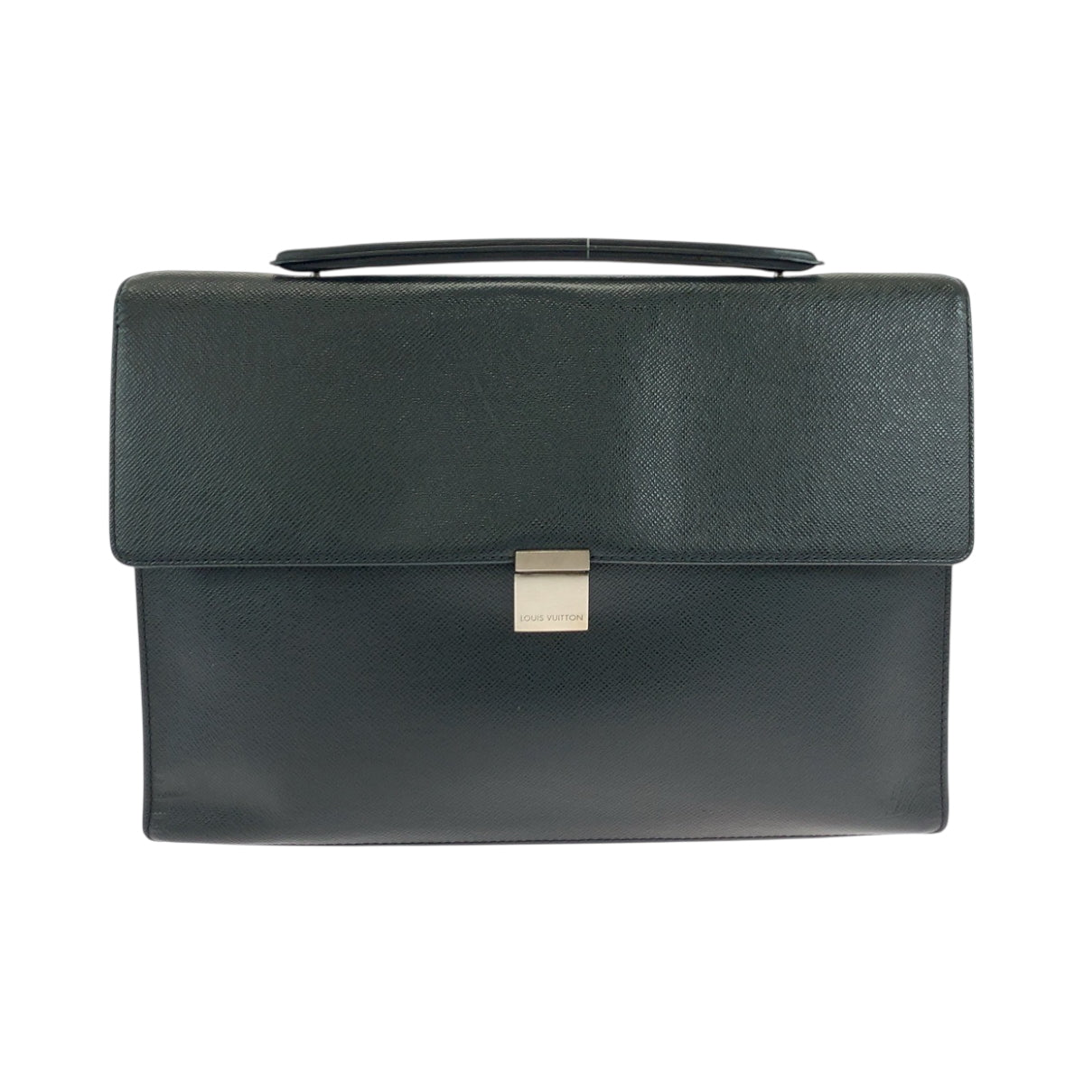 LOUIS VUITTON Business bag Taiga Ardoise Black SilverMetal Business bag handbag Taiga Angara mens