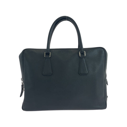 PRADA Business bag leather black Business bag briefcase Safiano Triangle With logo mens