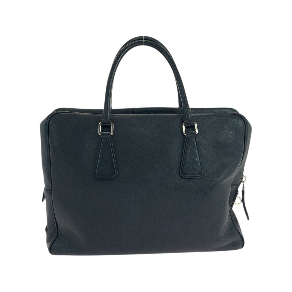 PRADA Business bag leather black Business bag briefcase Safiano Triangle With logo mens