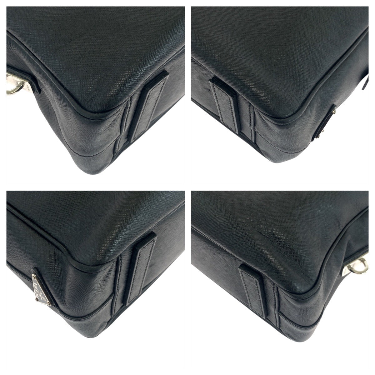 PRADA Business bag leather black Business bag briefcase Safiano Triangle With logo mens