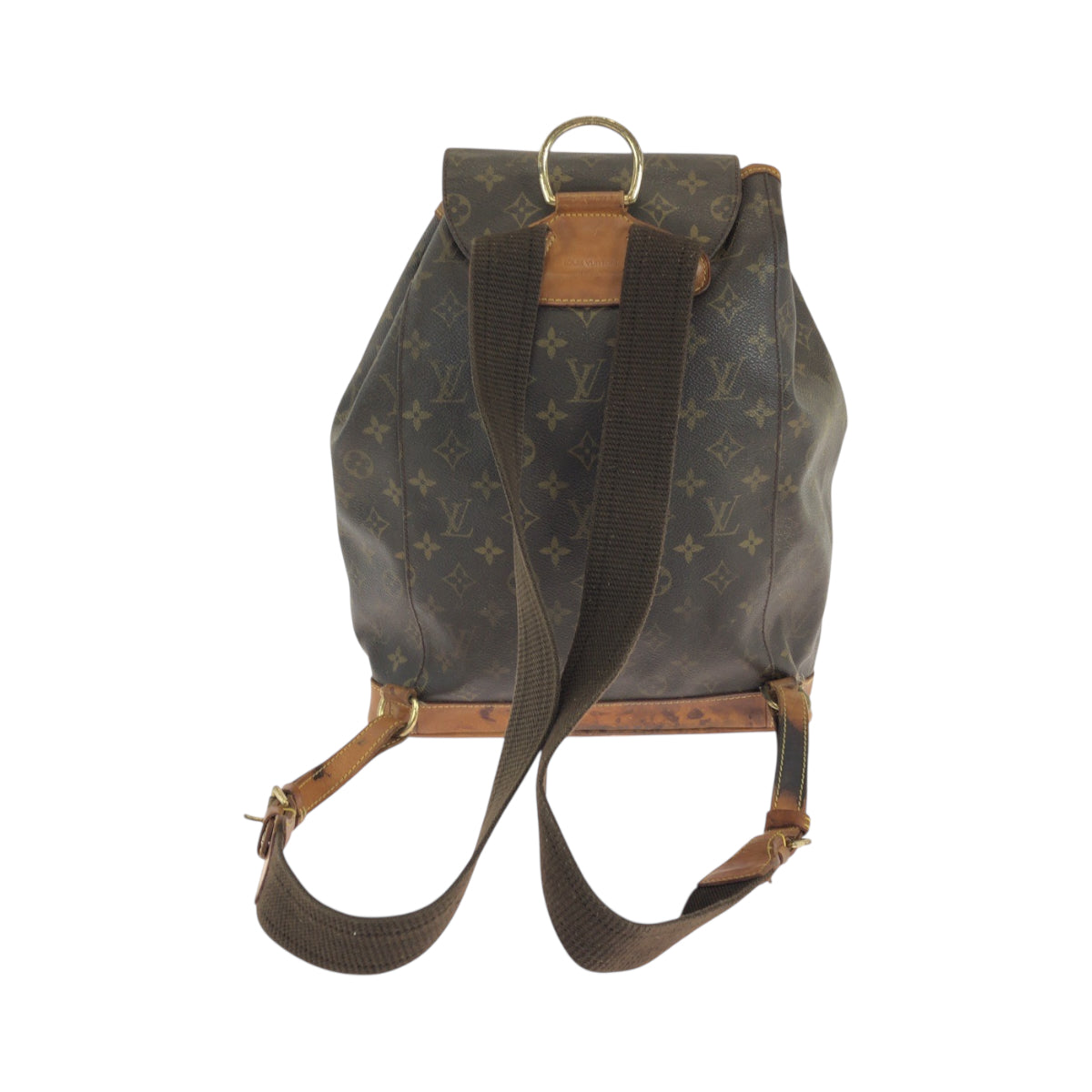 LOUIS VUITTON Backpack PVC Brown Gold Metal Monogram MontsourisGM