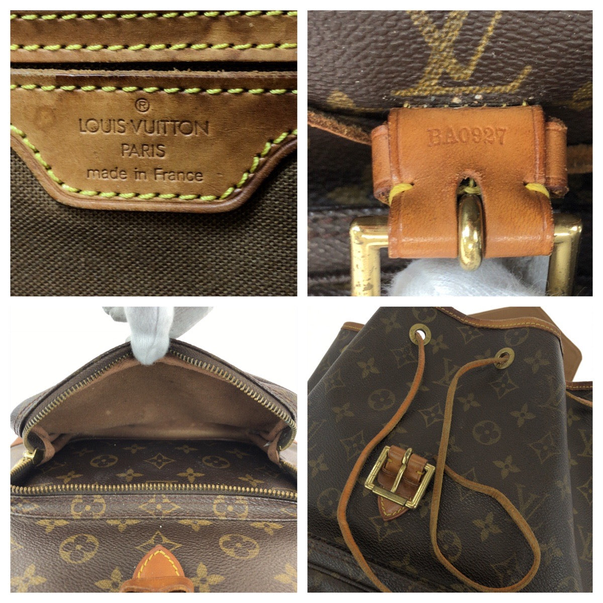 LOUIS VUITTON Backpack PVC Brown Gold Metal Monogram MontsourisGM