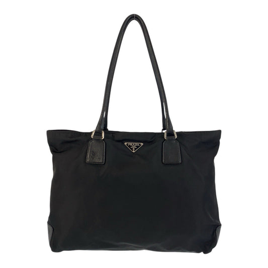 PRADA Shoulder Bag Nylon Black SilverMetal Test Triangle With logo Women