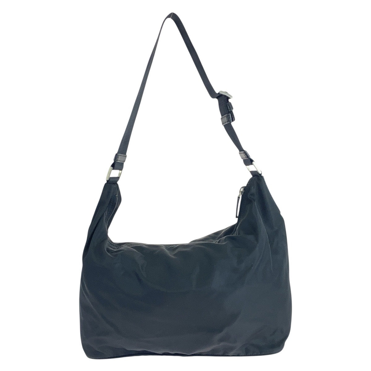 PRADA Shoulder Bag Nylon Black SilverMetal Test Triangle With logo Women - Style 2