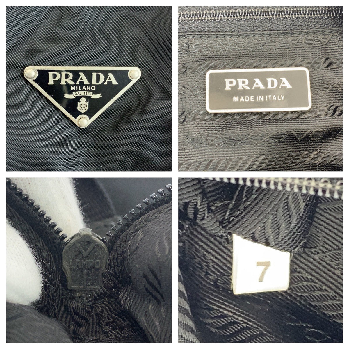PRADA Shoulder Bag Nylon Black SilverMetal Test Triangle With logo Women - Style 2