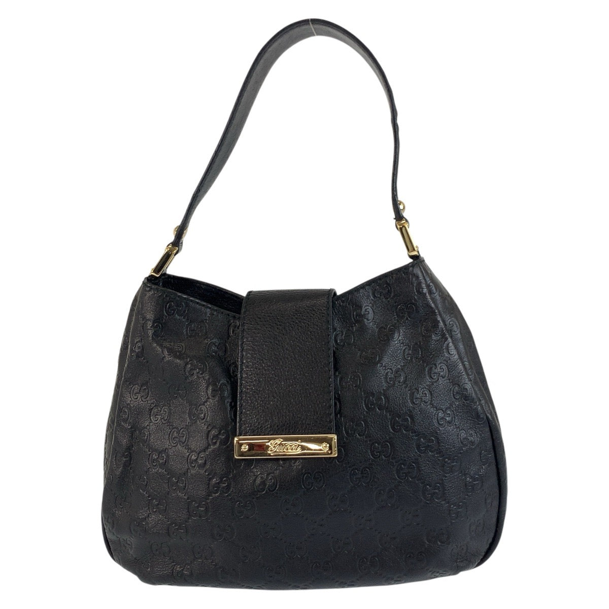 GUCCI Shoulder Bag 211934 leather black Guccisima
