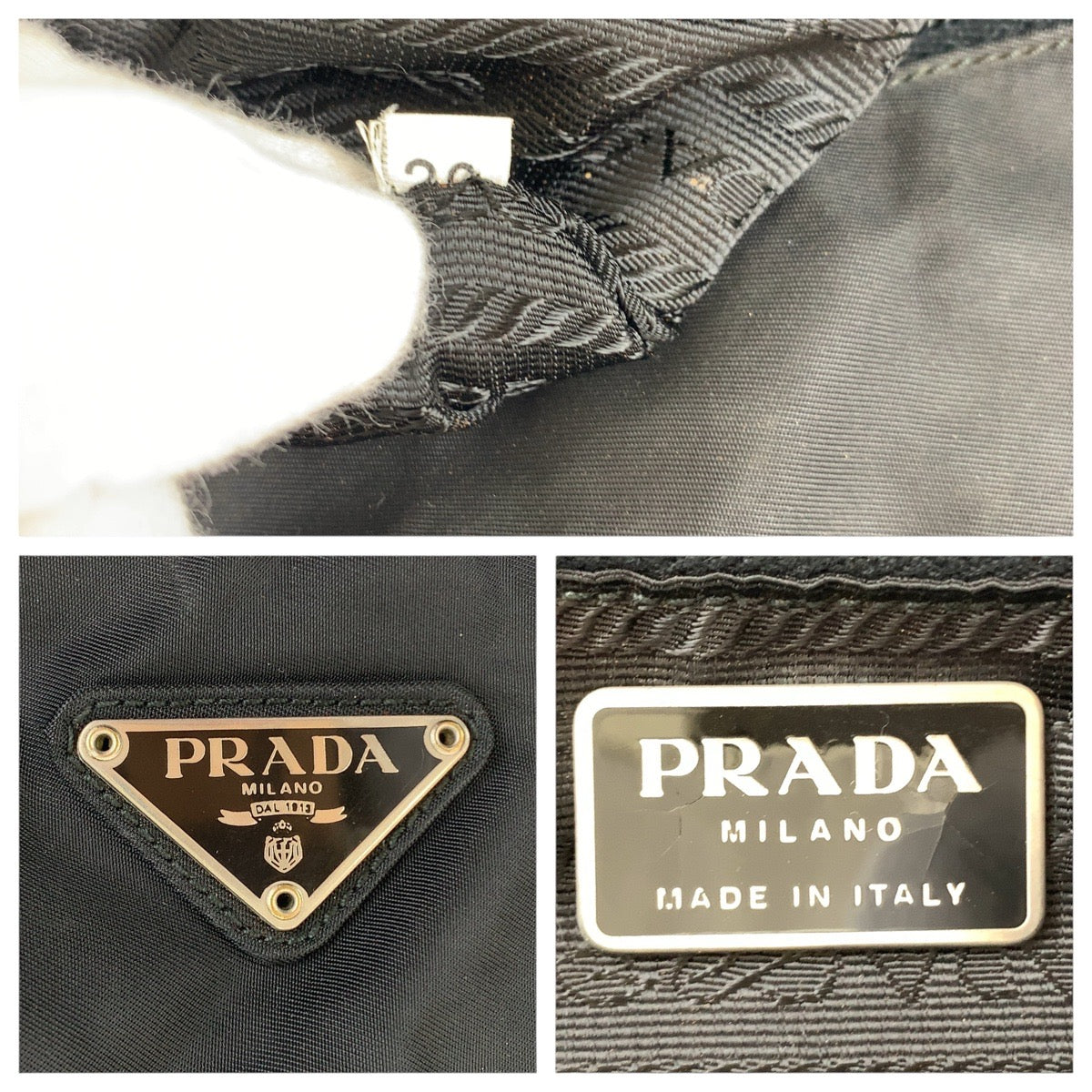 PRADA Tote Bag Nylon black Tote Bag handbag Test Triangle With logo Women