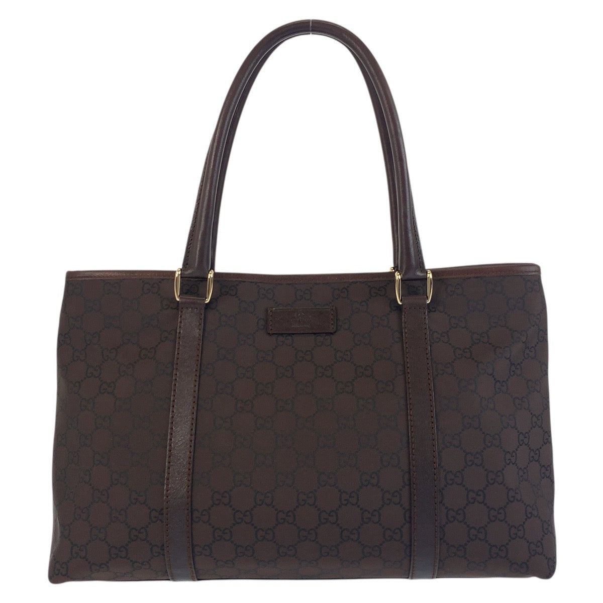 GUCCI Tote Bag 257302 Nylon Brown Gold Metal GG pattern