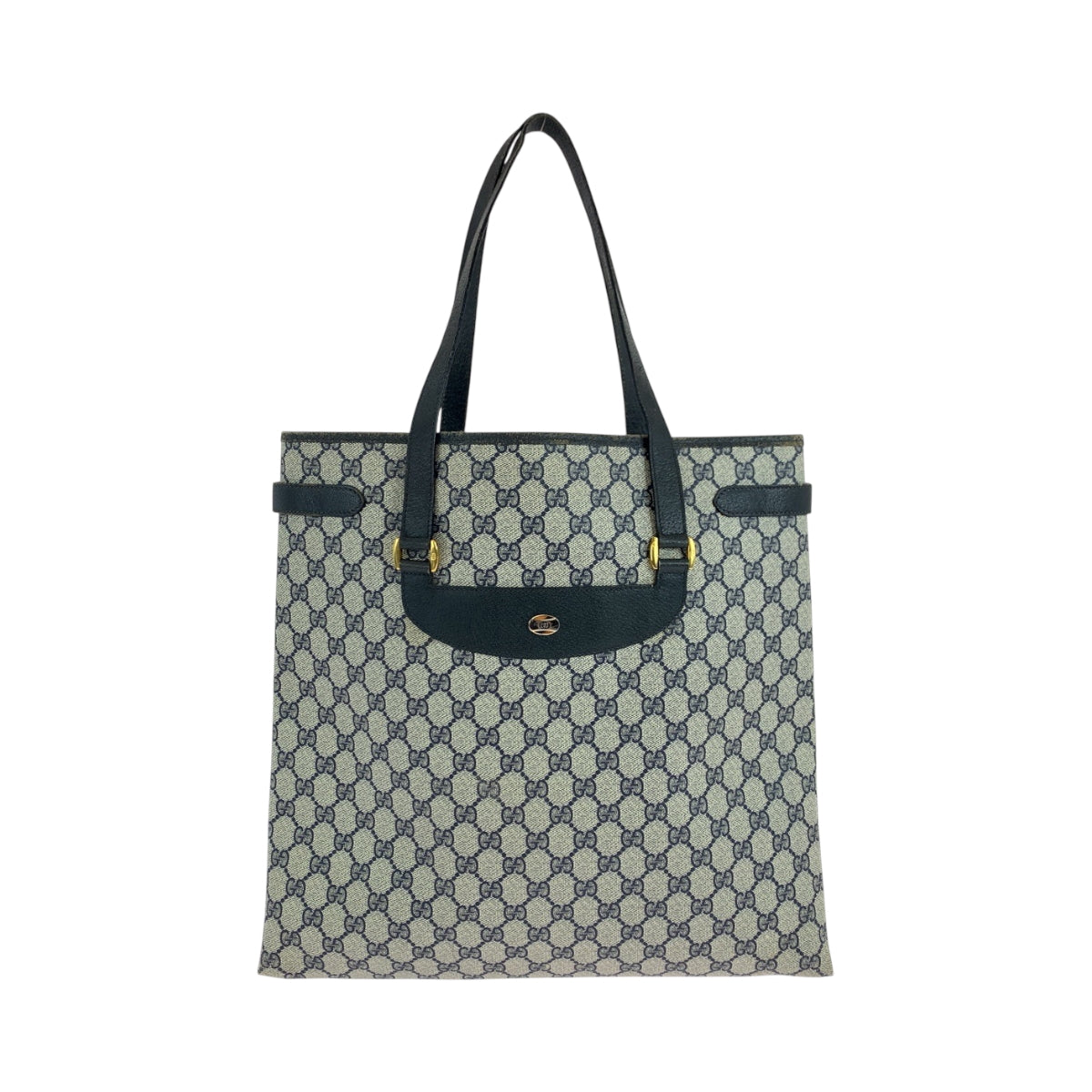 GUCCI Tote Bag 39 02 061 GG Supreme Canvas Gray navy Tote Bag Shoulder Bag Old Gucci Women