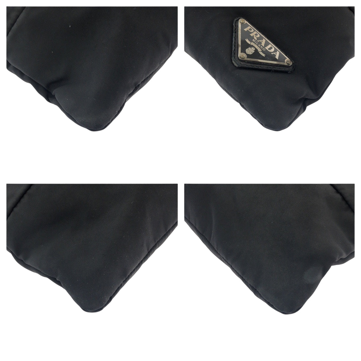 PRADA Shoulder Bag Nylon black Test Triangle With logo - Style 4