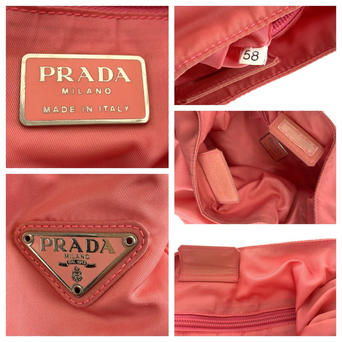 PRADA Shoulder Bag Nylon Pink clear Shoulder Bag Shoulder Bag Test Triangle With logo Women