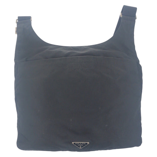 PRADA Shoulder Bag Nylon black Test Triangle With logo mens