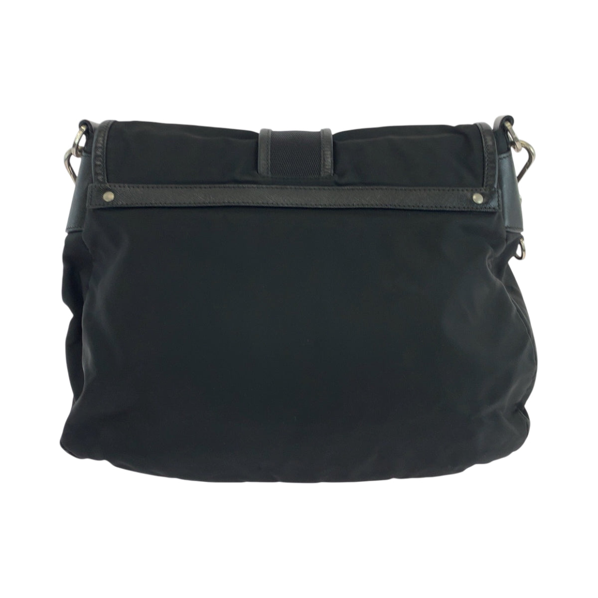 PRADA Shoulder Bag Nylon Black Silver Metal Test Triangle With logo - Style 2