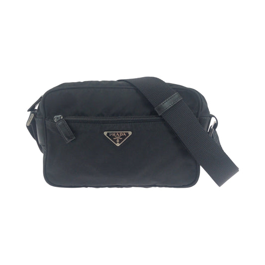 PRADA Shoulder Bag BT0167 Nylon Black SilverMetal Shoulder Bag pochette Test Triangle With logo mens