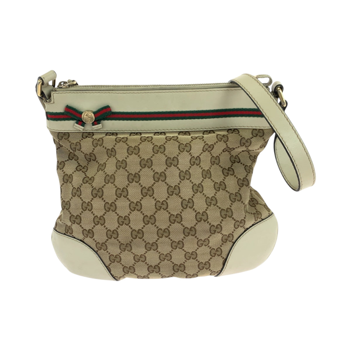 GUCCI Shoulder Bag 257065 GG canvas Beige Ivory Gold Metal Shoulder Bag pochette Sherry Line Mayfair Women