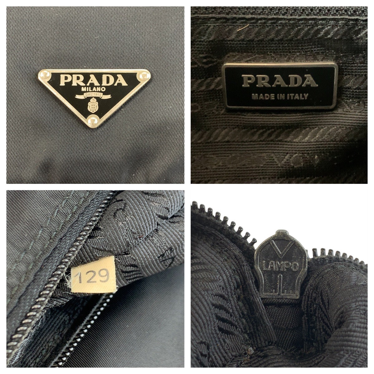 PRADA Shoulder Bag Nylon Black SilverMetal Test Triangle With logo - Style 14